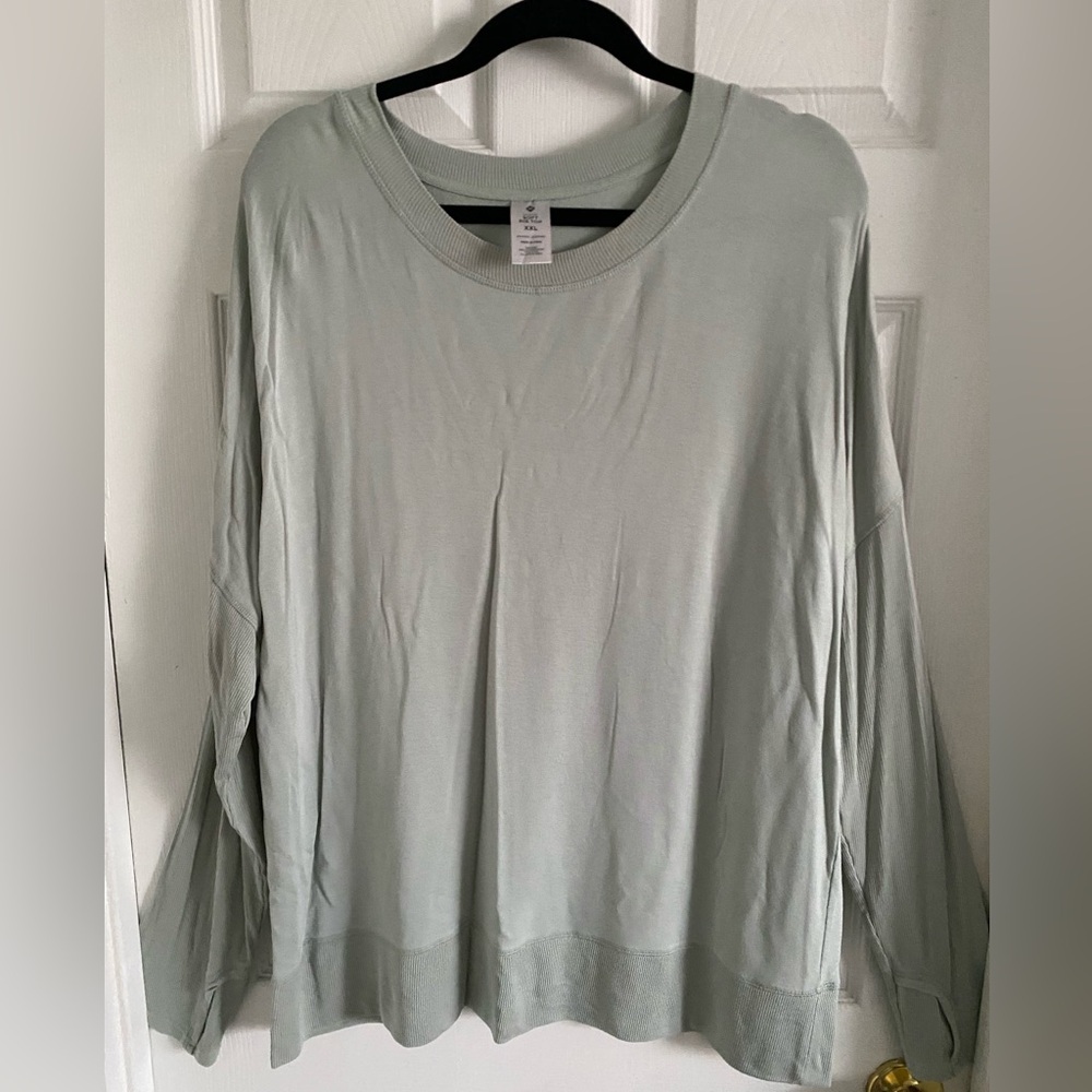 Sage Green Oversized Crew Neck Sweatshirt
